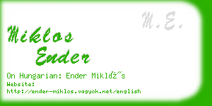 miklos ender business card